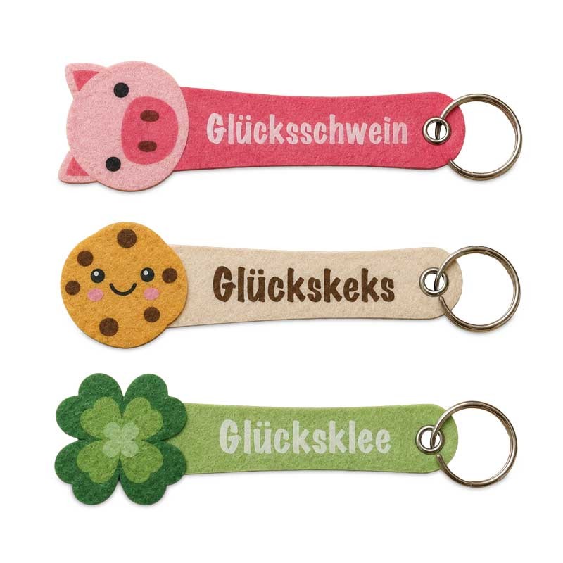 Filz-Schlüsselanhänger "Glück"